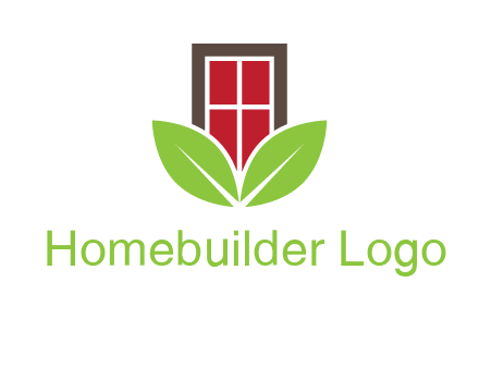 window with leaves logo