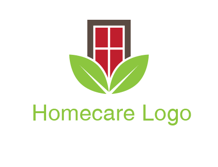 window with leaves logo
