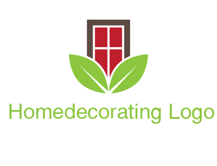 window with leaves logo
