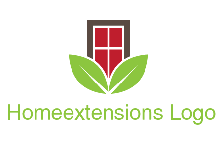 window with leaves logo