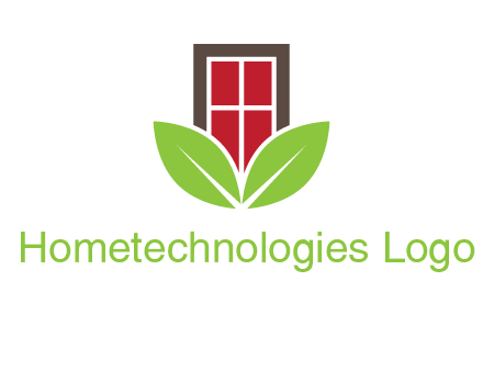 window with leaves logo