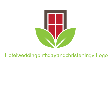 window with leaves logo