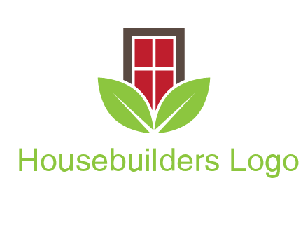 window with leaves logo