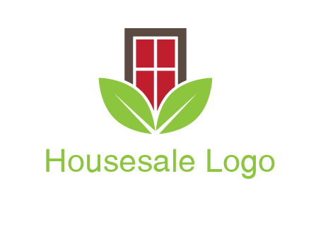 window with leaves logo