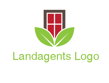 window with leaves logo