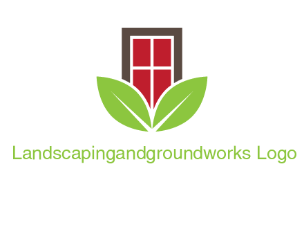 window with leaves logo