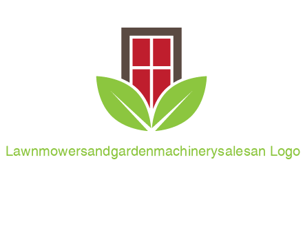 window with leaves logo