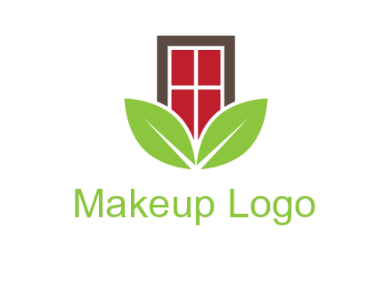window with leaves logo