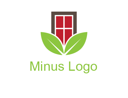 window with leaves logo