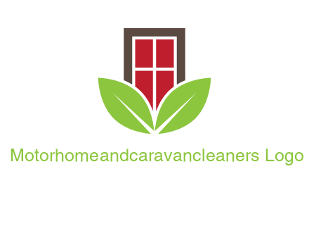 window with leaves logo