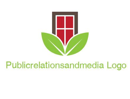 window with leaves logo