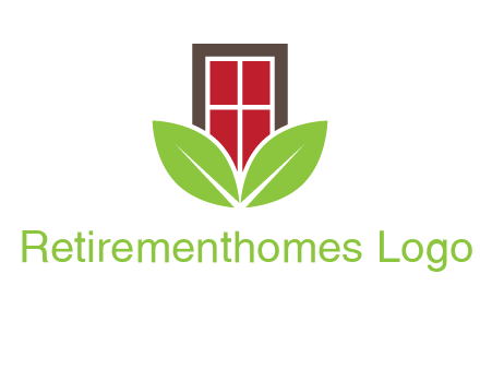 window with leaves logo