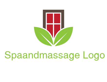 window with leaves logo