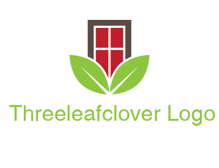 window with leaves logo