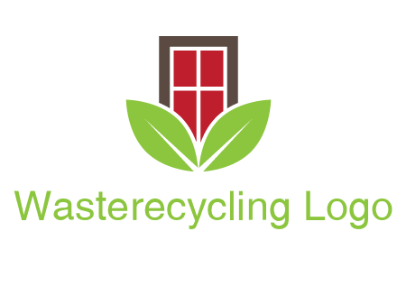 window with leaves logo