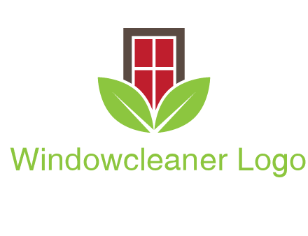 window with leaves logo