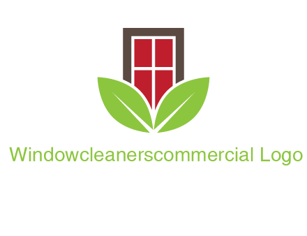 window with leaves logo