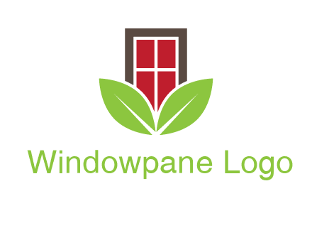 window with leaves logo