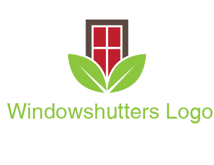 window with leaves logo