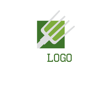 rake on a square logo