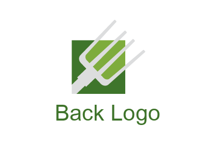 rake on a square logo
