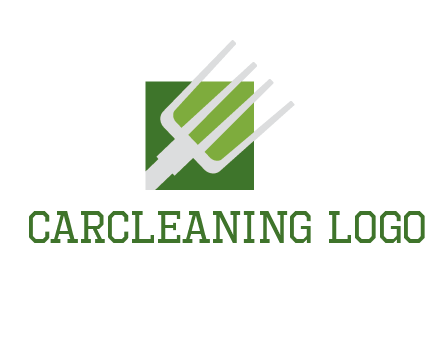 rake on a square logo