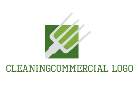rake on a square logo
