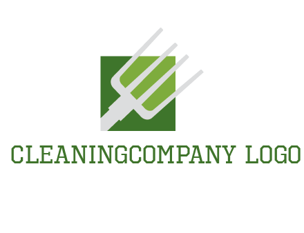 rake on a square logo