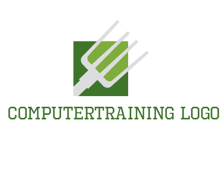 rake on a square logo