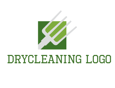 rake on a square logo