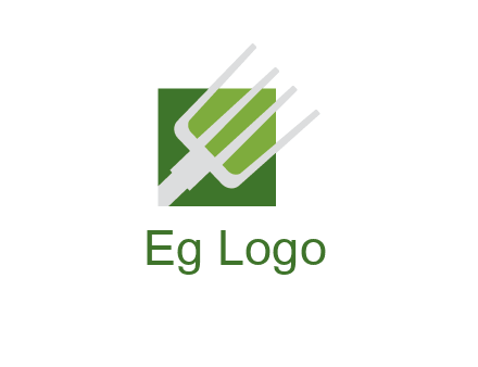 rake on a square logo