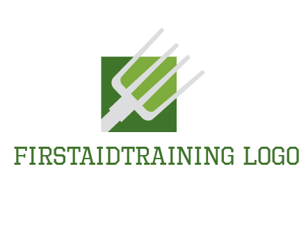 rake on a square logo
