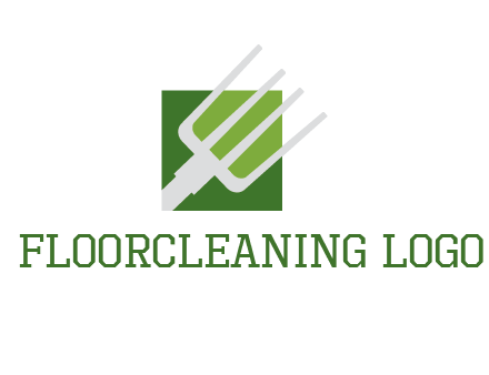 rake on a square logo