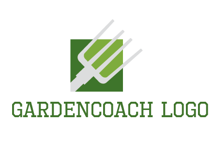 rake on a square logo