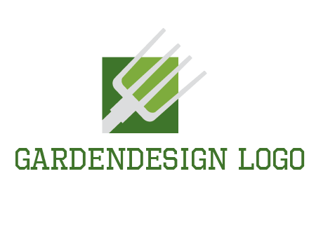rake on a square logo