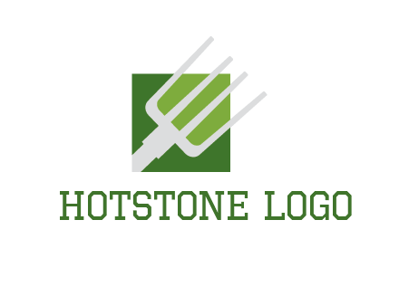 rake on a square logo