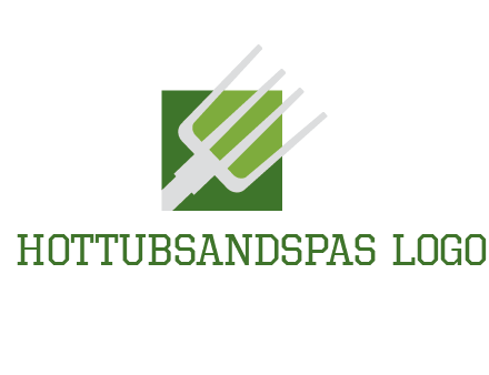 rake on a square logo