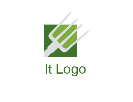 rake on a square logo