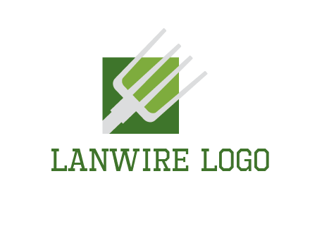 rake on a square logo
