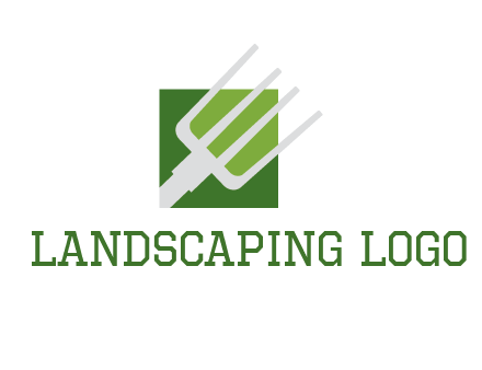 rake on a square logo