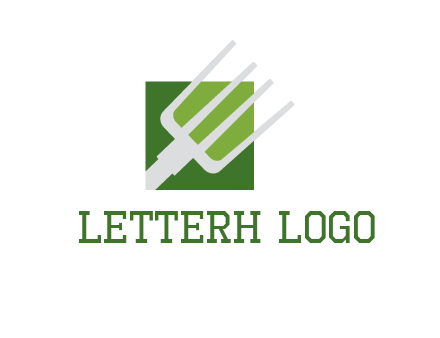 rake on a square logo