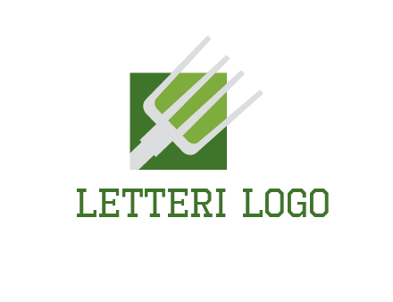rake on a square logo