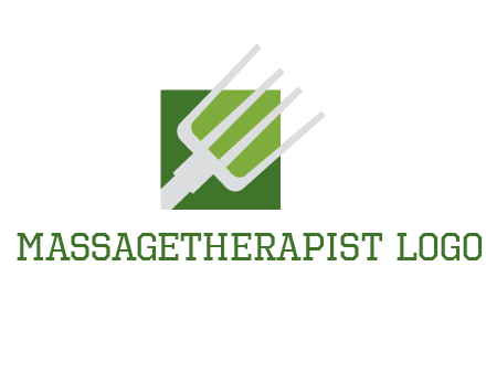 rake on a square logo