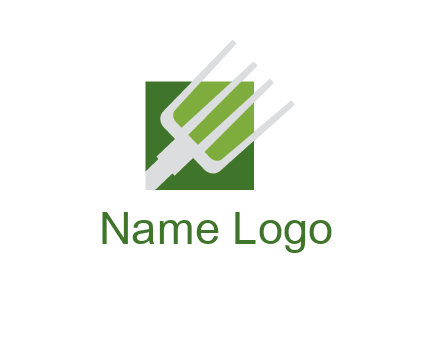 rake on a square logo