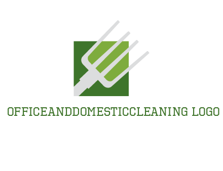 rake on a square logo