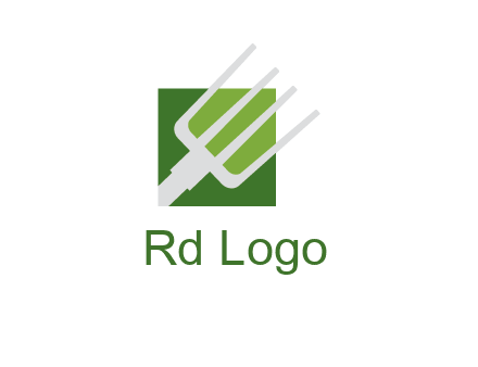 rake on a square logo