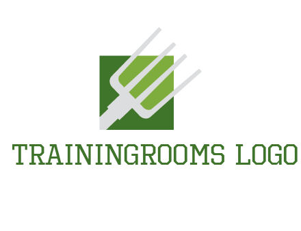 rake on a square logo