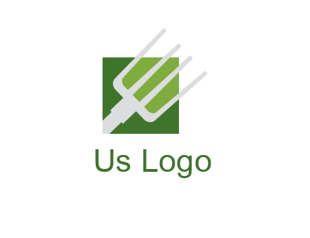 rake on a square logo