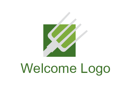 rake on a square logo