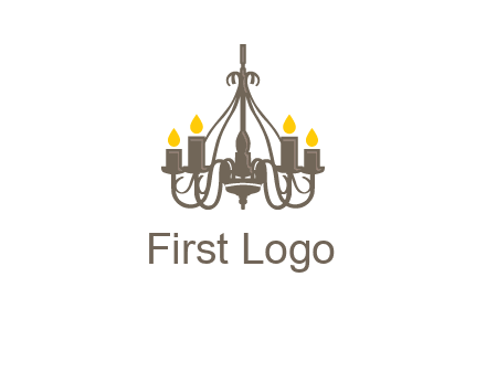 candles on a chandelier logo